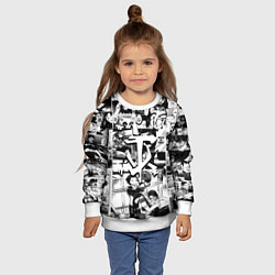 Свитшот детский Doom anime black, цвет: 3D-белый — фото 2