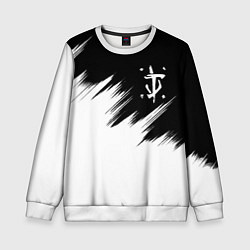 Детский свитшот Doom краски черно белый