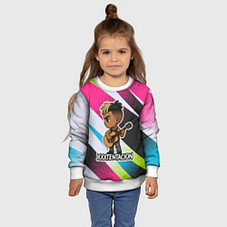 Свитшот детский XXXTentacion в мультяшном стиле, цвет: 3D-белый — фото 2