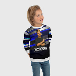Свитшот детский XXXTentacion с микрофоном довольный, цвет: 3D-белый — фото 2