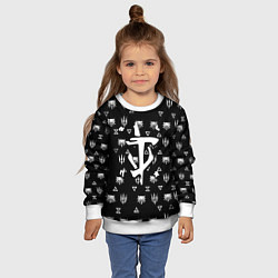 Свитшот детский Doom ведьмак логотипы, цвет: 3D-белый — фото 2