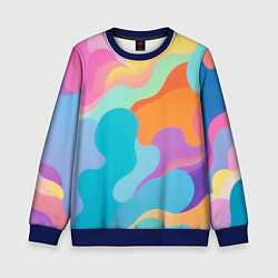 Свитшот детский Разноцветные красивые облака, цвет: 3D-синий