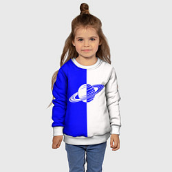 Свитшот детский Сатурн сине-белый, цвет: 3D-белый — фото 2