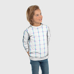 Свитшот детский Color white blue stripes, цвет: 3D-белый — фото 2