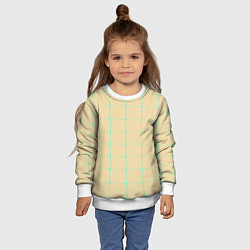 Свитшот детский Color beige green crosses, цвет: 3D-белый — фото 2