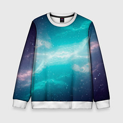 Свитшот детский Галактическое сияние небес, цвет: 3D-белый