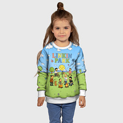 Свитшот детский Linkin Park мультяшный стиль на поляне, цвет: 3D-белый — фото 2