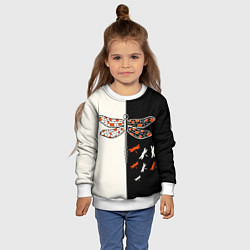 Свитшот детский Стрекозы на черно-белом, цвет: 3D-белый — фото 2