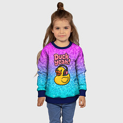 Свитшот детский Duck yeah - утка в наушниках, цвет: 3D-синий — фото 2