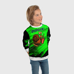 Свитшот детский Бешеная улитка с энергетиком - форсаж, цвет: 3D-белый — фото 2
