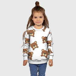 Свитшот детский Мордашка мишки, цвет: 3D-белый — фото 2
