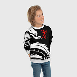 Свитшот детский Doom dragon steel, цвет: 3D-белый — фото 2