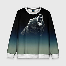 Свитшот детский Бурый в гневе - градиент, цвет: 3D-белый