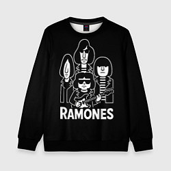 Свитшот детский Ramones, силуэты, цвет: 3D-черный