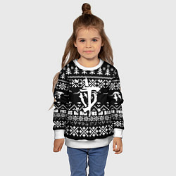 Свитшот детский Doom x elders scrolls pattern, цвет: 3D-белый — фото 2