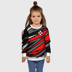 Свитшот детский Umbrella - red lines, цвет: 3D-белый — фото 2