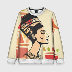 Свитшот детский Нефертити, цвет: 3D-белый