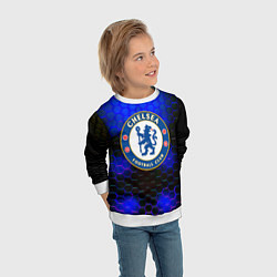 Свитшот детский Chelsea соты неоновые, цвет: 3D-белый — фото 2