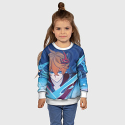 Свитшот детский Genshin Impact Tartaglia hydro, цвет: 3D-белый — фото 2