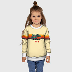 Свитшот детский Ретро автобус ТА-6 поп-арт, цвет: 3D-белый — фото 2