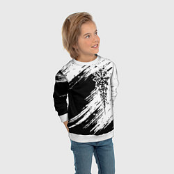 Свитшот детский Тату компас рун вегвизир - проводник удачи, цвет: 3D-белый — фото 2