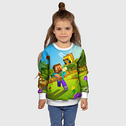 Свитшот детский Стив и пчела, цвет: 3D-белый — фото 2