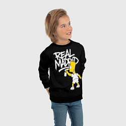 Свитшот детский Граффити Реал Мадрид и Барт Симпсон, цвет: 3D-черный — фото 2