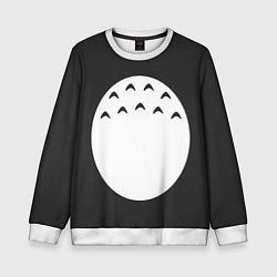 Свитшот детский Тоторо живот, цвет: 3D-белый