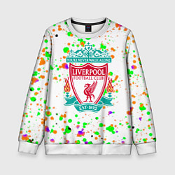 Свитшот детский Liverpool брызги красок текстура, цвет: 3D-белый