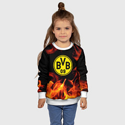 Свитшот детский Borussia огонь текстура, цвет: 3D-белый — фото 2