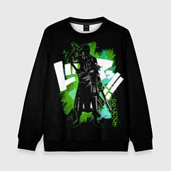 Свитшот детский One Piece силуэт Ророноа Зоро, цвет: 3D-черный