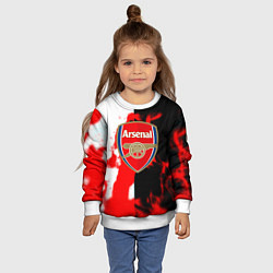 Свитшот детский Арсенал огонь, цвет: 3D-белый — фото 2