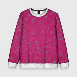 Свитшот детский Color pink brown squares, цвет: 3D-белый