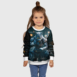 Свитшот детский Волк боец, цвет: 3D-белый — фото 2
