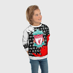 Свитшот детский Ливерпуль китайские символы краски, цвет: 3D-белый — фото 2