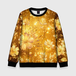 Детский свитшот Цветочный золотой с искрами