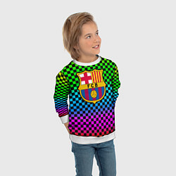 Свитшот детский Barcelona gradient neon, цвет: 3D-белый — фото 2