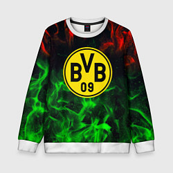 Свитшот детский Borussia красно зеленый огонь, цвет: 3D-белый