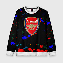 Свитшот детский Arsenal неоновые брызги красок, цвет: 3D-белый