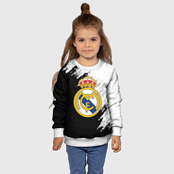 Свитшот детский Real Madrid текстура штрихи, цвет: 3D-белый — фото 2