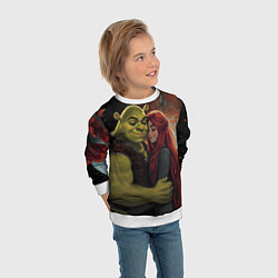 Свитшот детский Шрек и принцесса Фиона, цвет: 3D-белый — фото 2