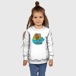 Свитшот детский Под лежачий камень полноцветный орнамент, цвет: 3D-белый — фото 2