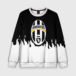 Свитшот детский Juventus белый огонь, цвет: 3D-белый