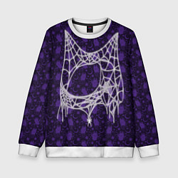 Свитшот детский Хэллоуин - Паутина, цвет: 3D-белый