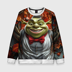 Свитшот детский Шрек в деловом костюме, цвет: 3D-белый