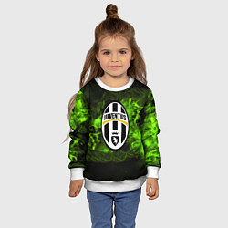 Свитшот детский Ювентус зеленый дым, цвет: 3D-белый — фото 2