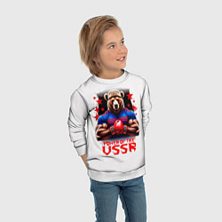 Свитшот детский USSR медведь, цвет: 3D-белый — фото 2