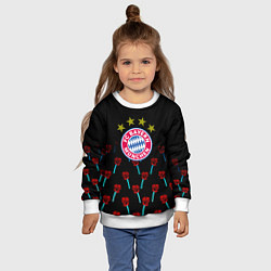 Свитшот детский Бавария Мюнхен розы паттерн, цвет: 3D-белый — фото 2