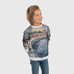 Свитшот детский Новогодние праздники в Москве, цвет: 3D-белый — фото 2