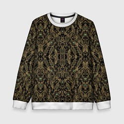 Свитшот детский Славяно - русский орнамент узоры с позолотой, цвет: 3D-белый